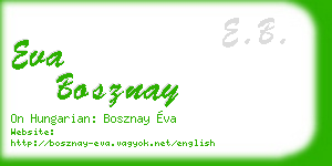 eva bosznay business card